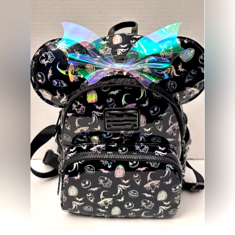 Disney nightmare before Christmas loungfly bag and Minnie ears.
